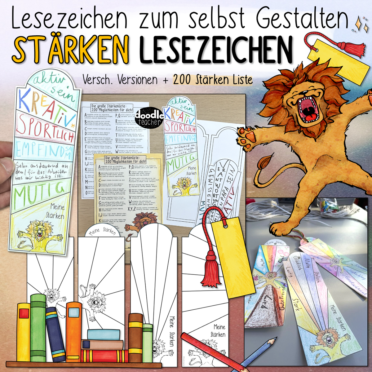 Creanoso Lesezeichen Für Mädchen – 30 Stück, Motivierende Sprüche, Wasserabweisend, Für Mehr Selbstvertrauen