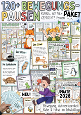 120+ Bewegungspausen 🏃🏼‍♀️ – Ruhe, Energie & Fokus im Schulalltag / Stress / Brain Breaks