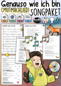 Mutmachlied "Genauso wie ich bin" - SONGPAKET (MP3, Playback, Lyrics, Noten und Akkorde)