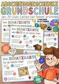 Abschiedsgeschenk Grundschule / Grundschulzeit - Schatzkiste & Schatzkarte voller Mut
