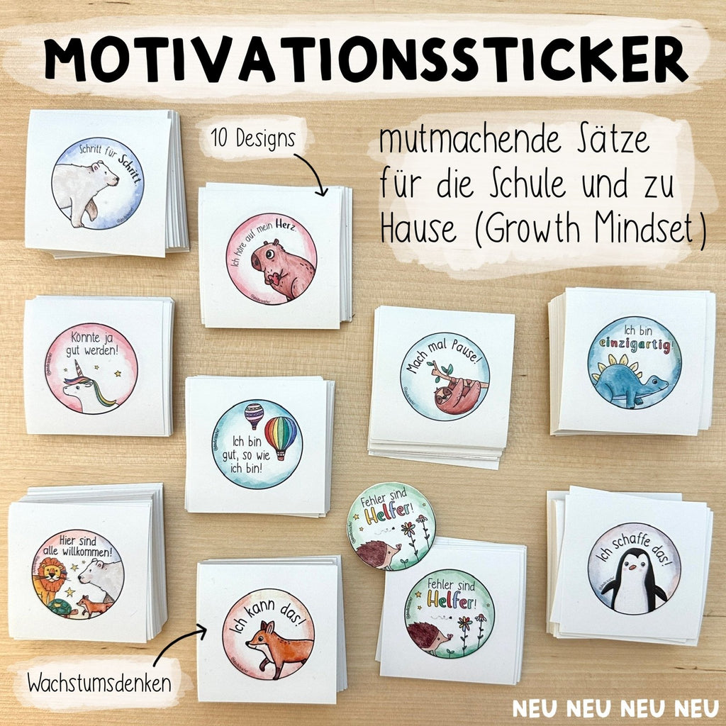 Mutmacher Sticker / Motivation (30/100er Sets) - Wachstumslernen - Mutmachkarten