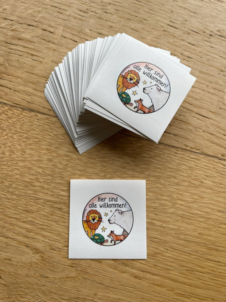 Mutmacher Sticker / runde Aufkleber Sets - Mutmachkarten