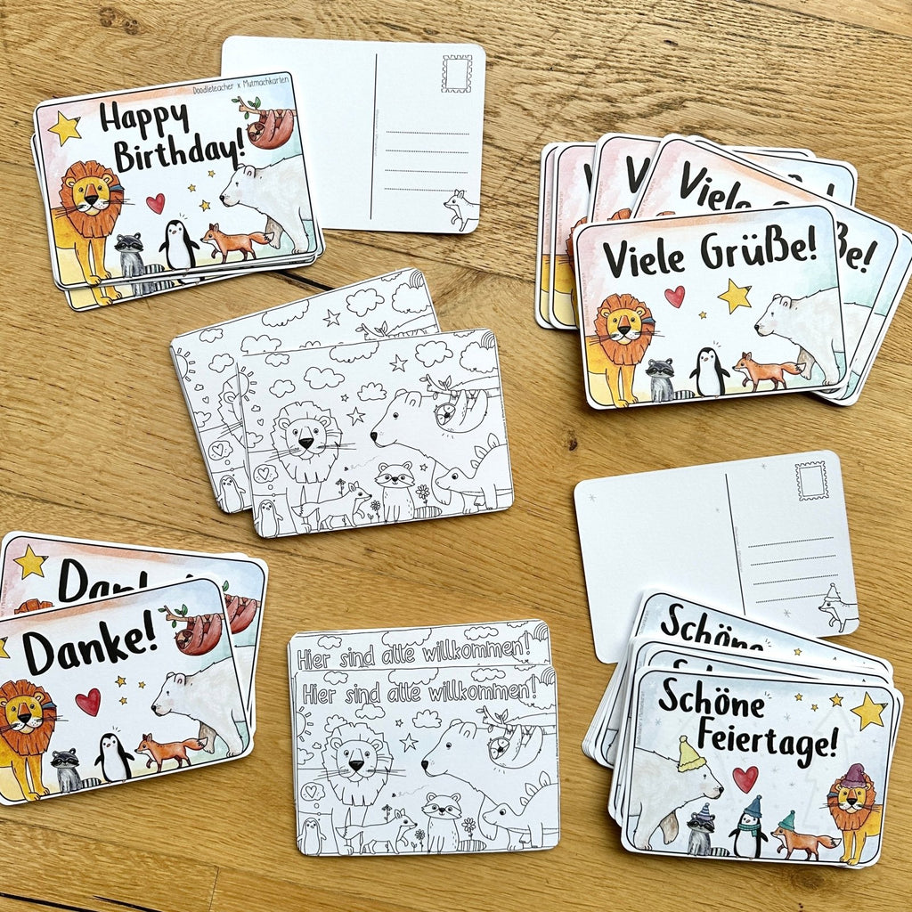 Postkarten (Danke, Happy Birthday, Feiertage, Ausmalen, Grüße) A6 Mutmachkarten - Mutmachkarten